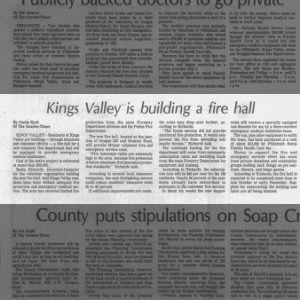 Kings Valley Fire Hall 7-19-79