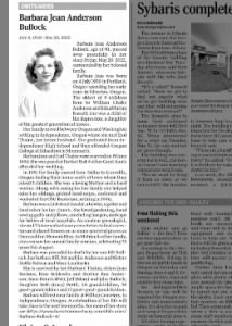 Obituary for Barbara Jean Anderson Bullock